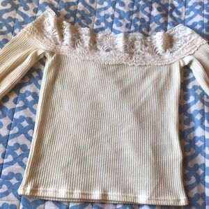 H&M off the shoulder cream blouse